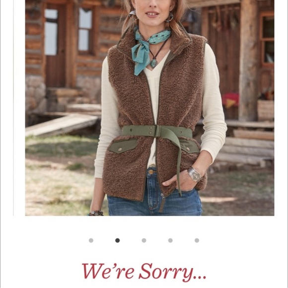 🤠SUNDANCE Kaia SherpaVest Belt Included Fits XS-Small/Med. - Picture 4 of 4